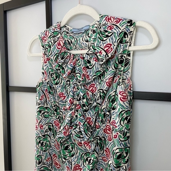 [S] Prada 2011 Resort Collection Sleeveless Midi Shift Dress White Multicoloured - Picture 2 of 13